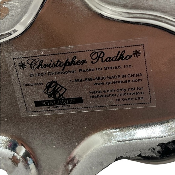 Christopher Radko Hand Blown7 1/2 in Hinged Candy Trinket Box Santa Painting - Picture 6 of 8